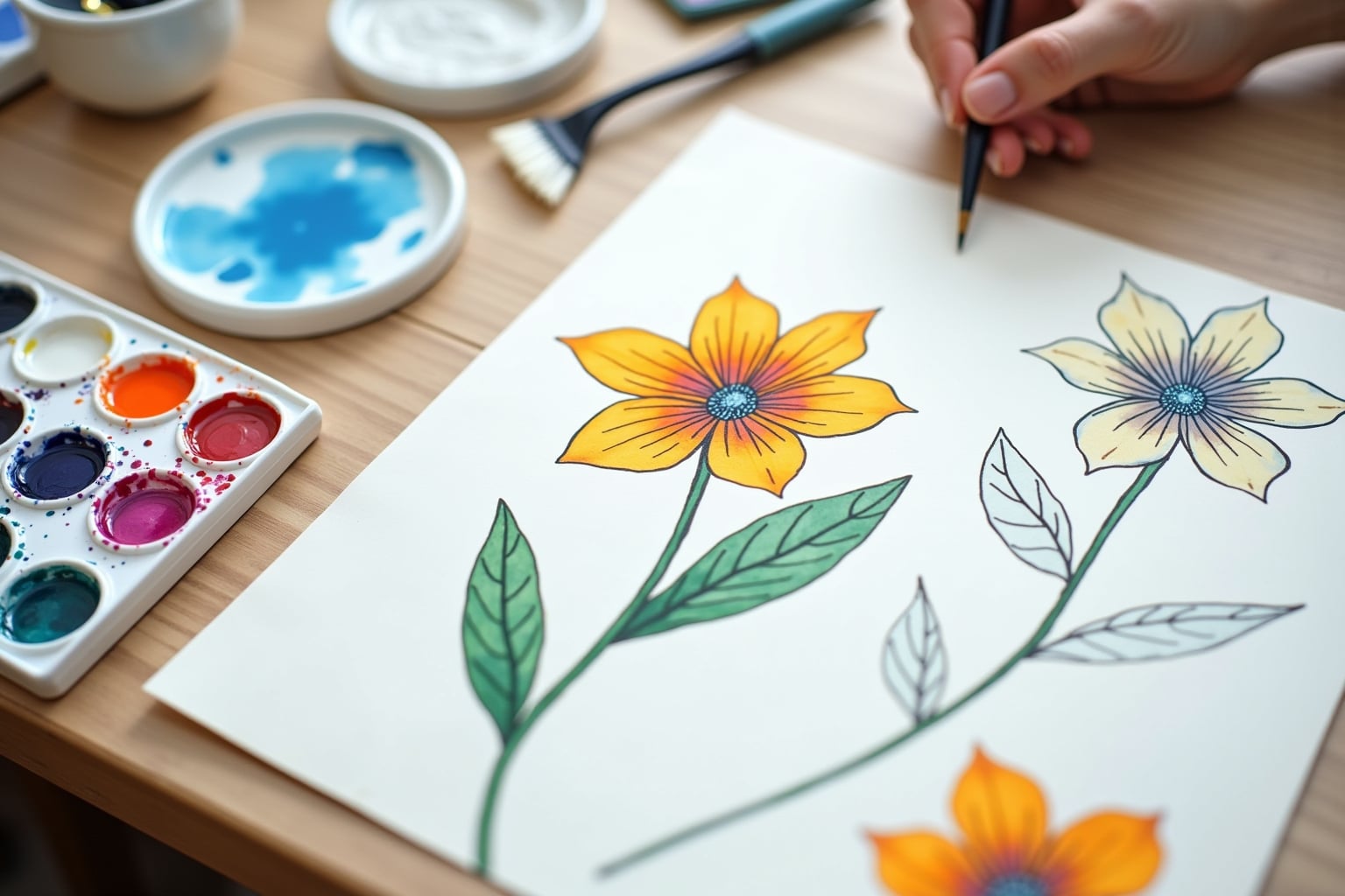 Einfache Vorlagen zum Malen von Blumen mit Acryl