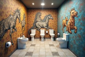 14 Wandbild-WC-Ideen