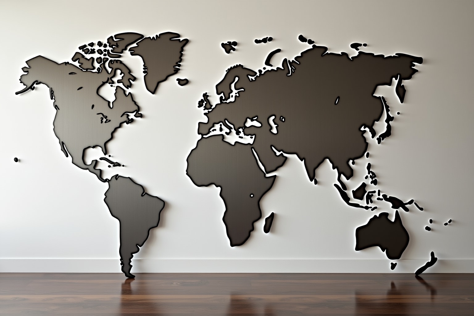 16 Wandbilder Weltkarte Metall Ideen