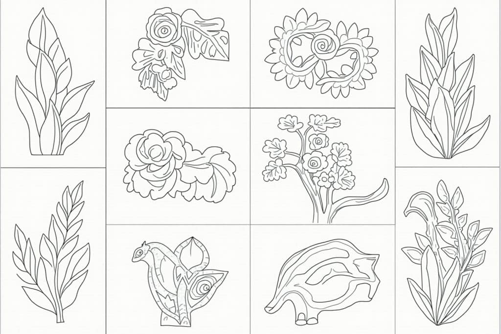 12 Wandbilder zum Ausmalen
