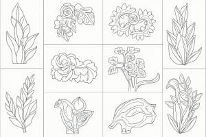 12 Wandbilder zum Ausmalen