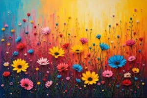 7 Blumenfeld Acrylbilder für lebendige Wände
